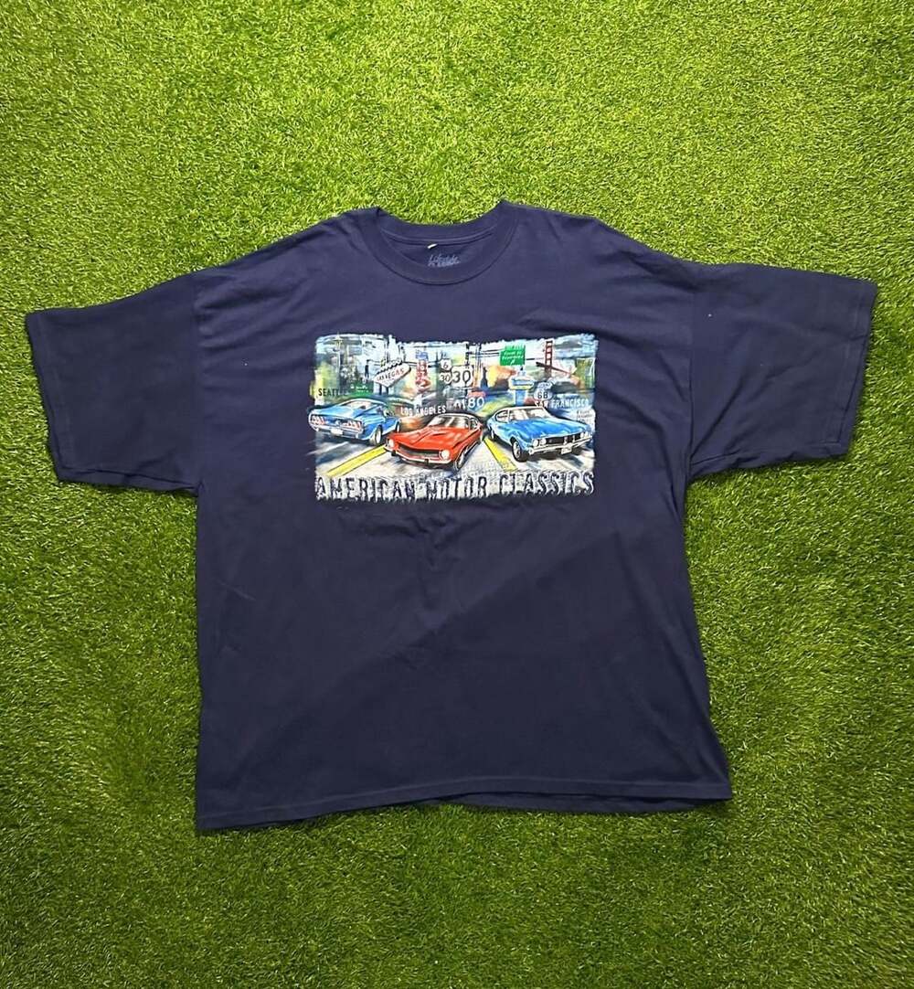1990s Lifestyle Classics American Motor Classics T-Shirt Size 4XL Navy Blue